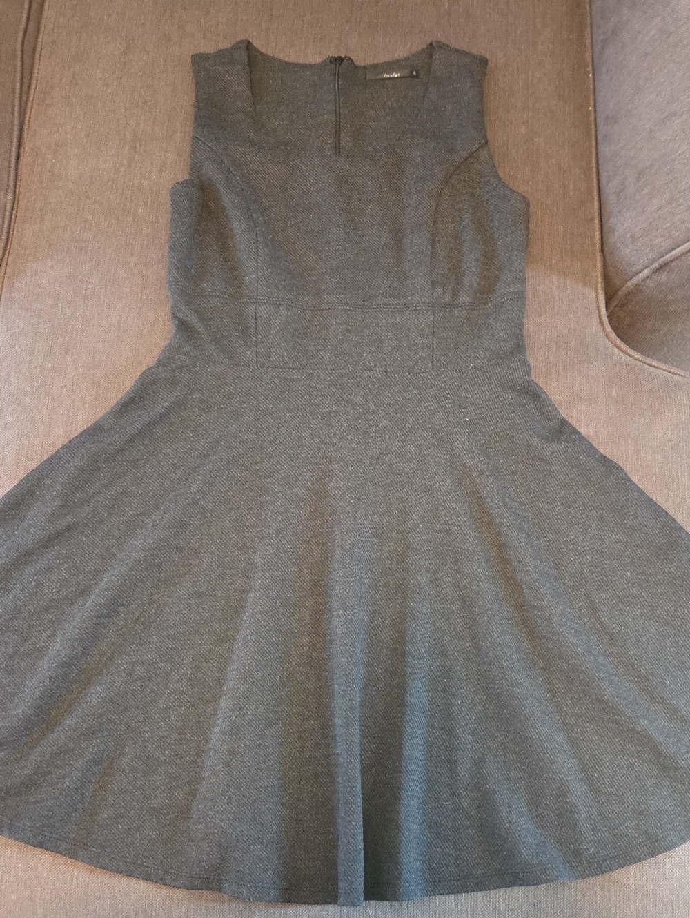 Papaya Sleeveless Fit & Flare Dress in Charcoal Gray